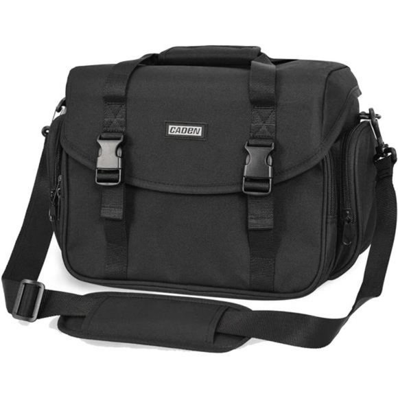 Camera Bag Case ShoulderBag with Tripod HolderWaterproof (Black Small)